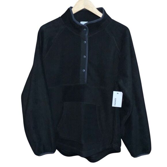 Sonoma Black Fleece Half Snap Pullover Size XXL NWT - Picture 1 of 6